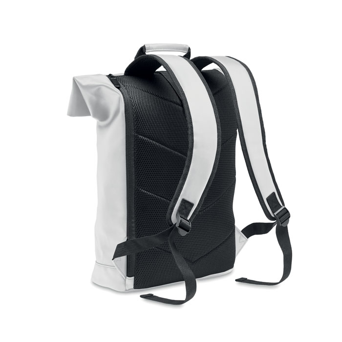 Laptop PU Rolltop backpack Bianco item picture side