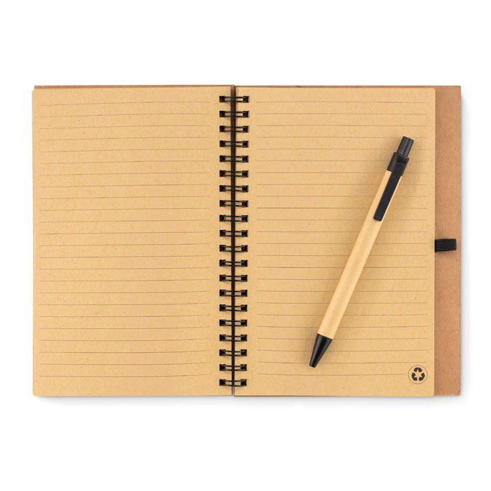 Notebook in sughero c/penna black item picture back