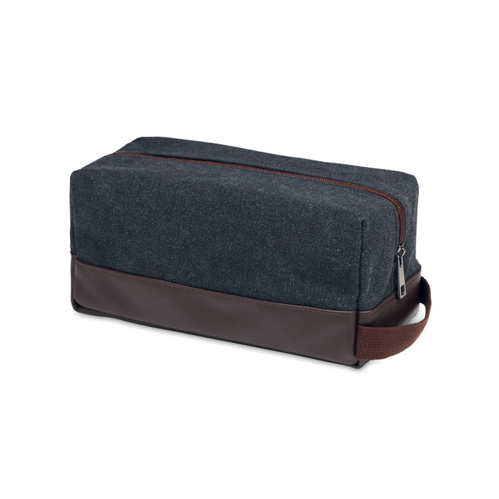 Cosmetic bag canvas 450gr/m² Nero item picture side