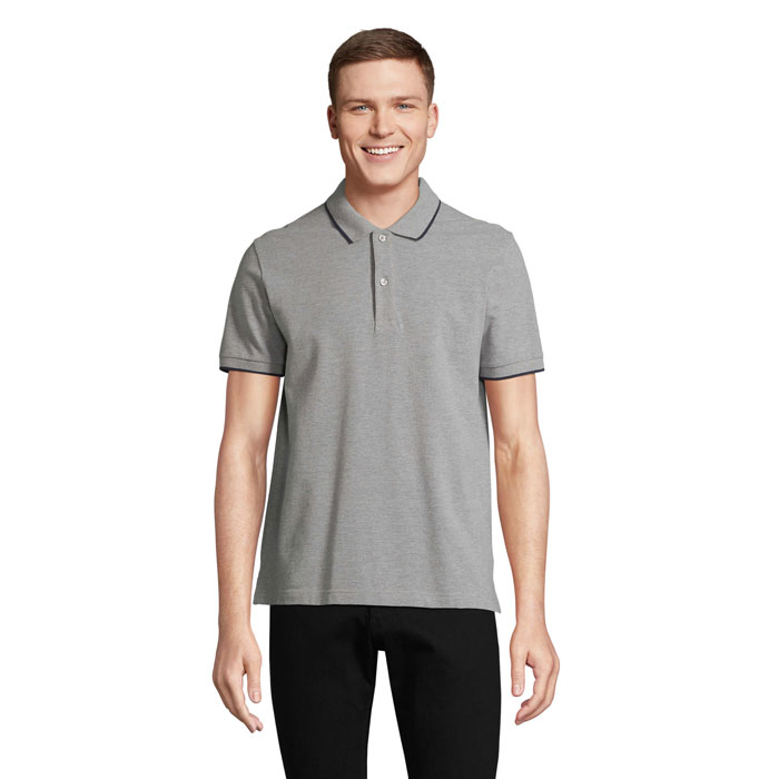 PALERMO POLO Grey Melange/ French Navy item picture front