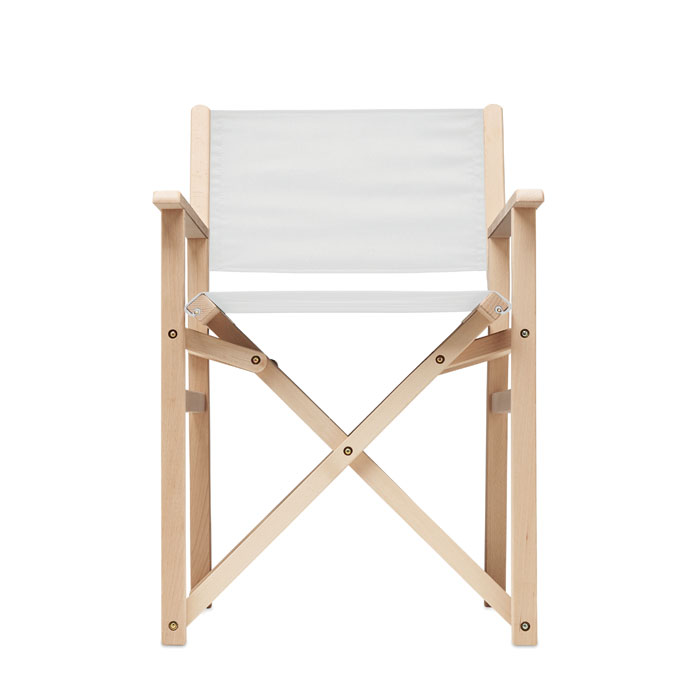 Foldable wooden beach chair Bianco item picture open