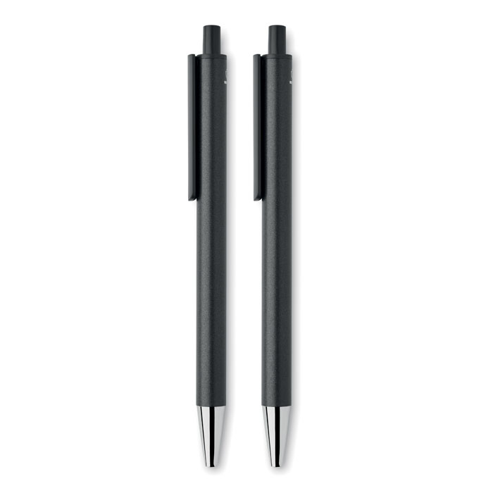 Recycled aluminium pen set Nero item picture open