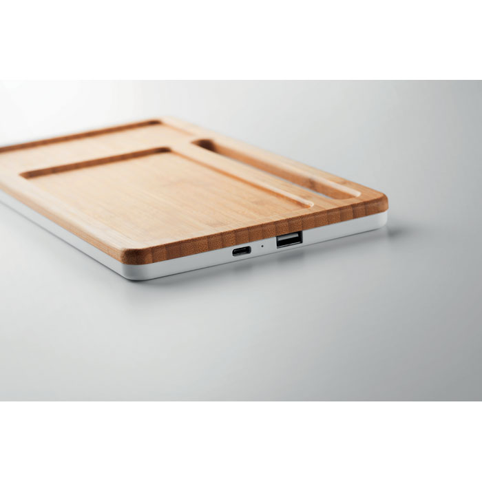 Caricatore wireless in bamboo white item detail picture