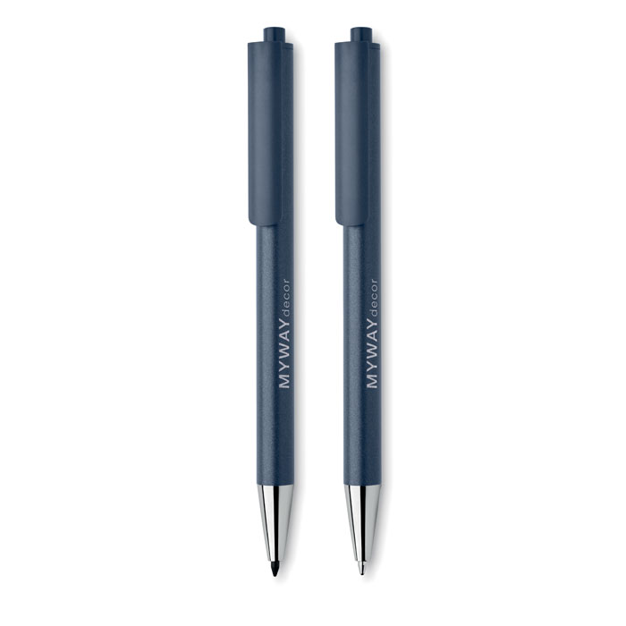 Recycled aluminium pen set Francese Navy item picture printed