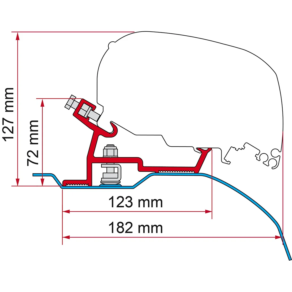 Fiamma awning brackets, Fiat Ducato / Boxer / Relay