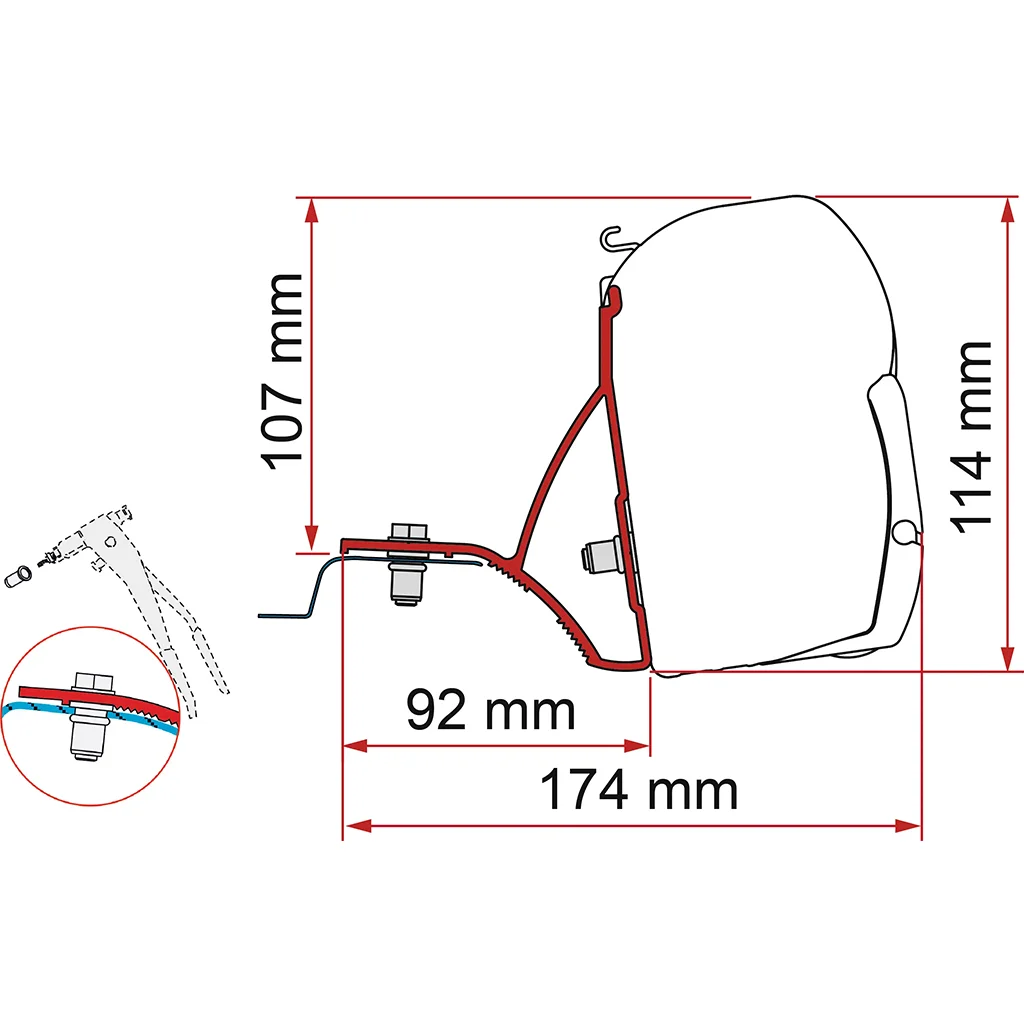 Fiamma awning brackets, Renault Trafic / Vivaro / NV300 / Talento