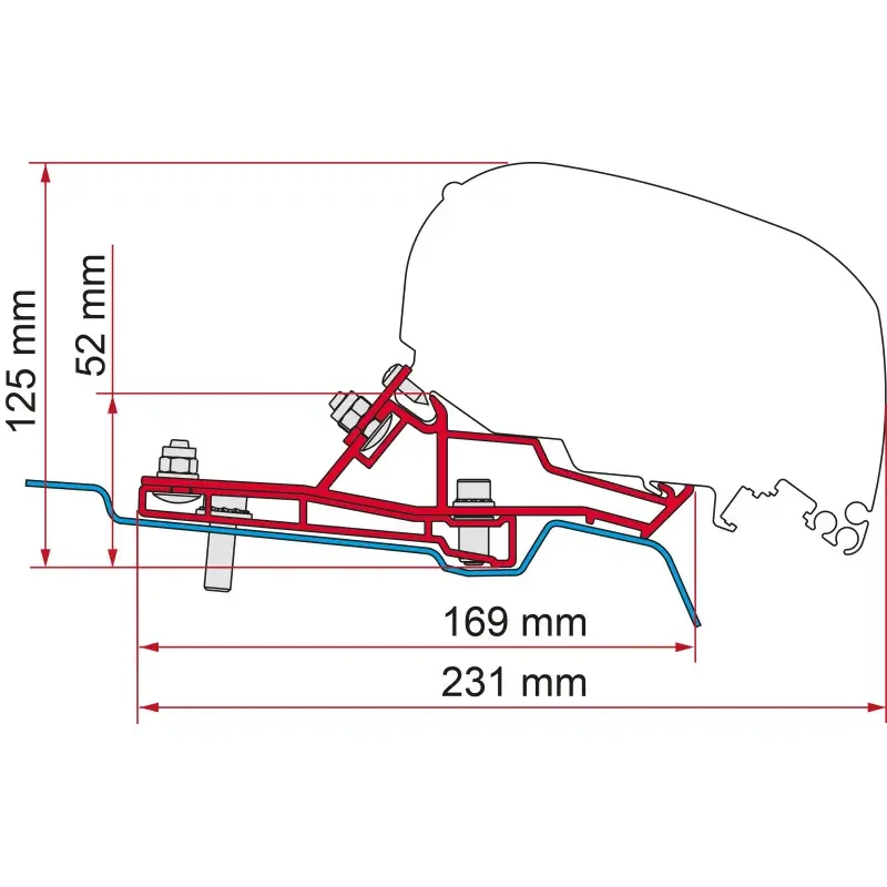Fiamma awning brackets, Ford Transit MK8