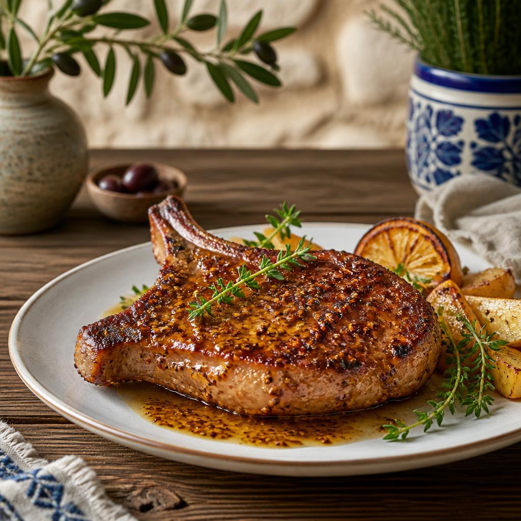 Pork Chop with Mustard and Honey 0 0