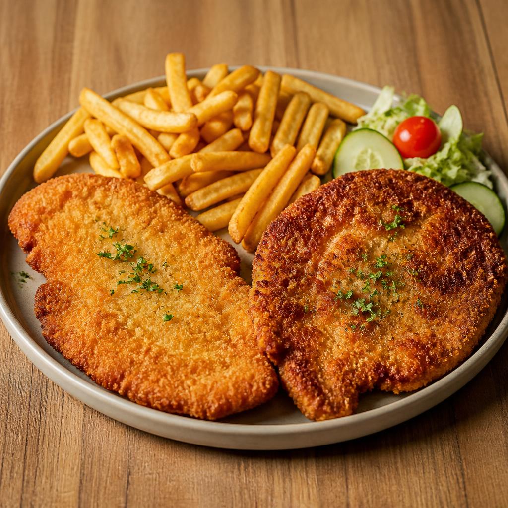 Offer 3: 1 Portion Chicken Schnitzel and 1 Portion Pork Schnitzel 0 0
