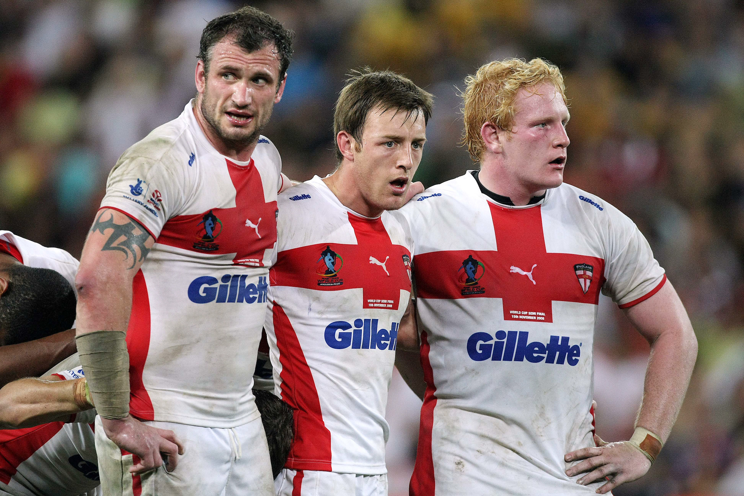 Roby (centre) with Jamie Peacock and James Graham