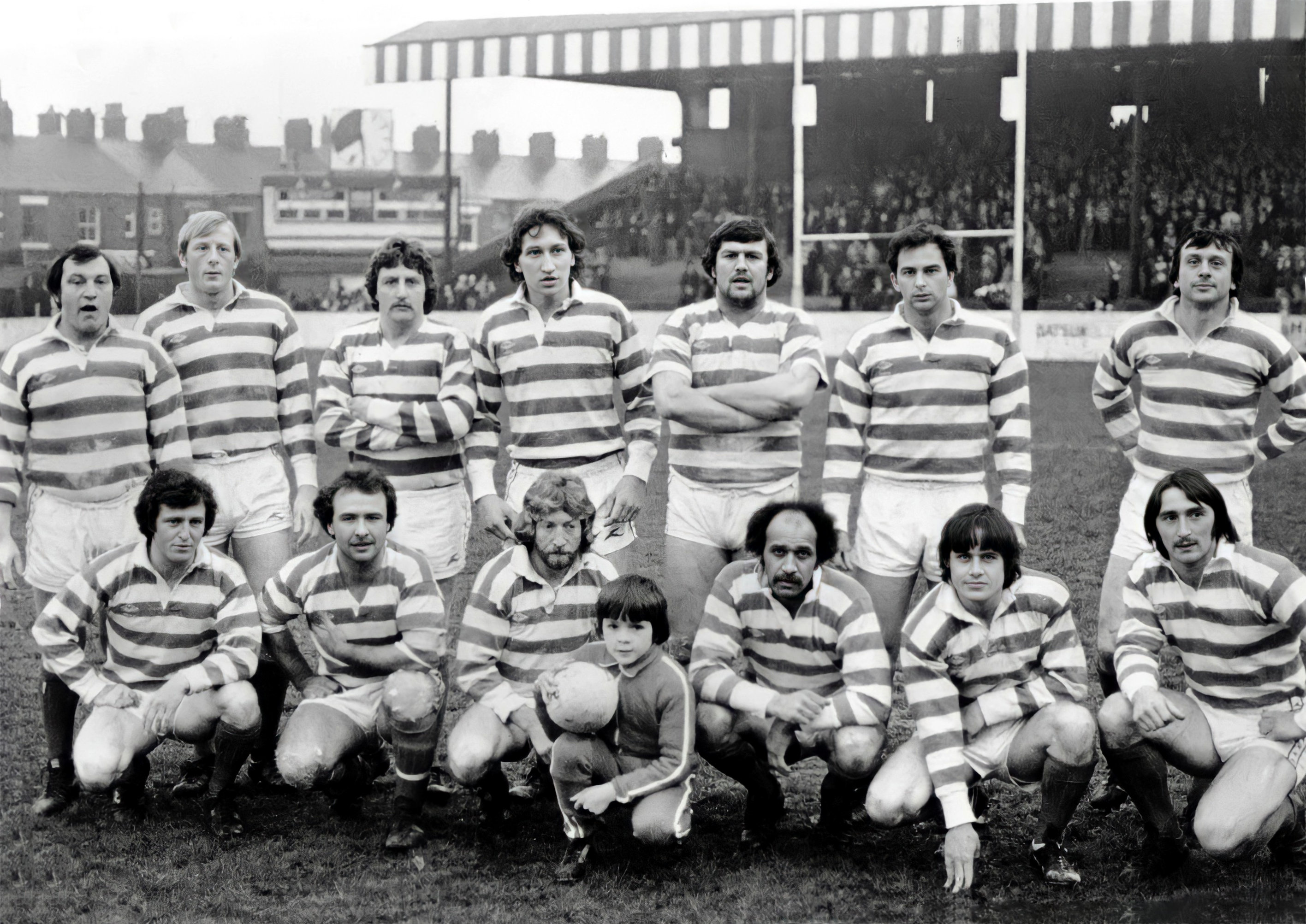 Back: Fred Hall, Gary Walczak, Peter Deakin, Colin Hawkyard, Jim Fiddler, Tony Newell, Phil Larder.
Front: Dave Fricker, Roger O&rsquo;Mahoney, Martin Murphy, Mike Elliott (Capt), Ian Radcliffe, Geoff Munro