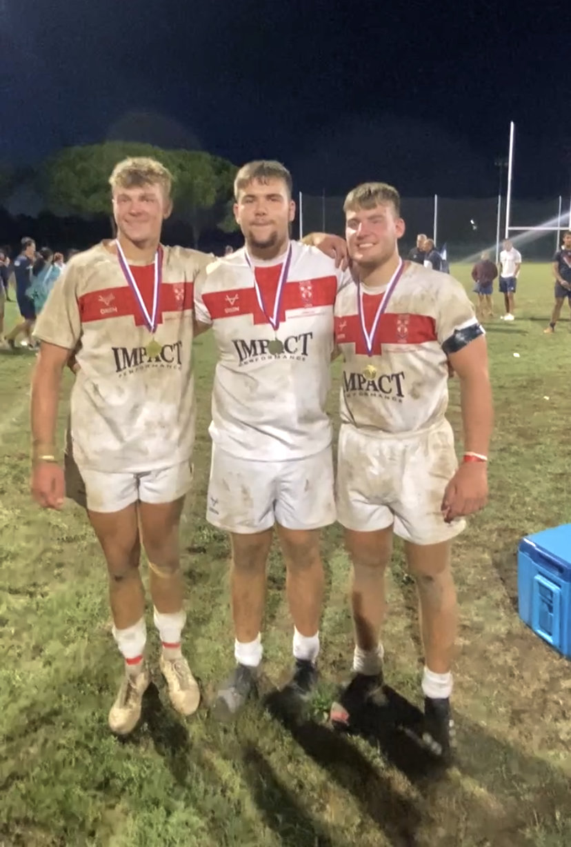ENGLAND expects . . . and how these boys delivered ! Left to right: Scott Parnaby, Dylan Turner, Callum Murphy.