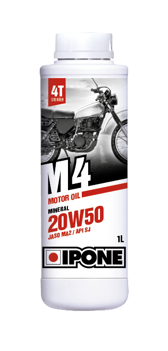 Масло IPONE М4 20W50 моторное, Mineral для четырехтактных двигателей мотоциклов, 1 литр