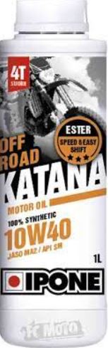 Масло IPONE KATANA OFF ROAD 10W40 моторное, 100% Synthetic with Ester, 1 литр 800366