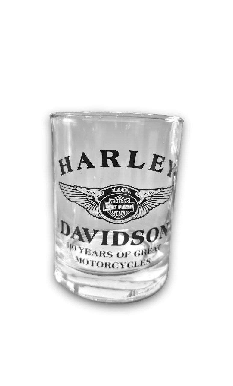 Стакан стеклянный к 110-летию Harley-Davidson