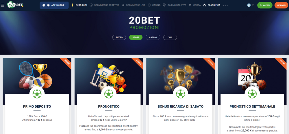 Bonus,E,Promozioni,Per,Lo,Sport,Di,20Bet