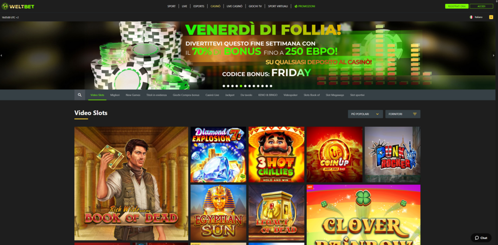 Screenshot,Area,Casinò,Weltbet