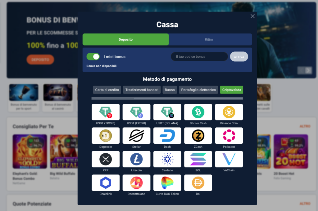 20bet deposito criptovalute