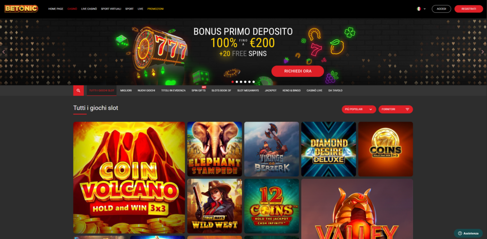 Screenshot,Area,Casino,Sito,Web,Betonic