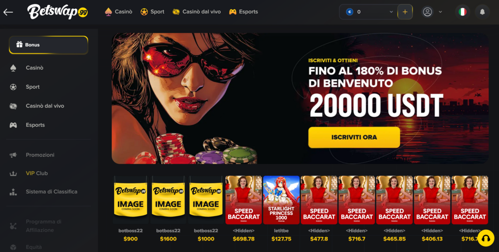 Recensione,Betswap,Screenshot,Dal,Sito,Pagina,Bonus,Casino