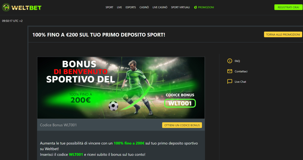 Bonus,Benvenuto,Sportivo,Weltbet,Screenshot,Dal,Sito