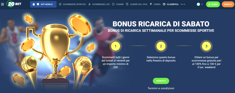 Bonus,Scommesse,Bonus,Ricarica,20Bet,Screenshot,Dal,Sito