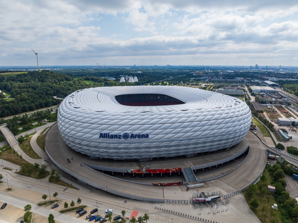 Munich,,Germany, ,August,27:,Aerial,View,Of,The,Allianz