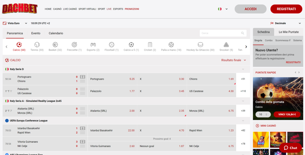 Recensione,Dachbet,Screenshot,Dal,Sito,Ufficiale,Area,Scommesse,Sportive,Live