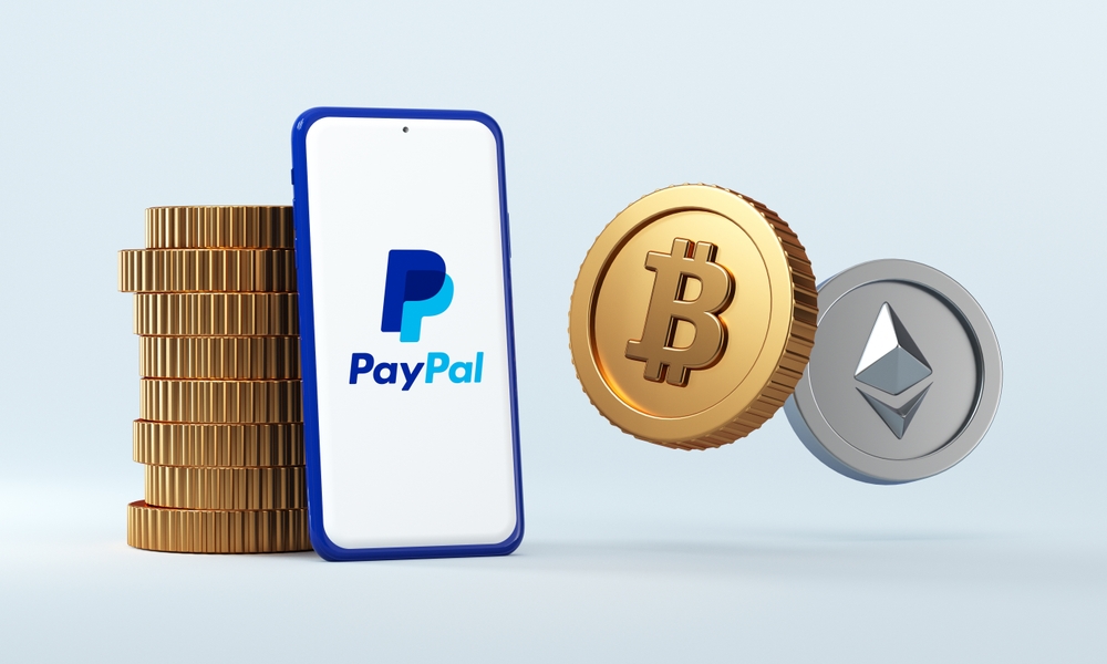 Logo,PayPal,Su,Disegno,Smartphone,Con,Monete,E,Logo,Bitcoin