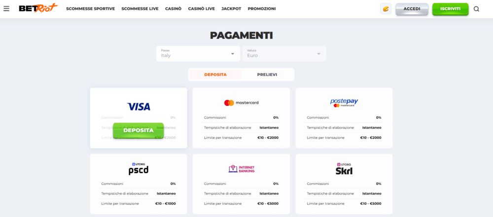 Screenshot,Metodi,Depositi,Betriot,Dal,Sito,Ufficiale,Include,Condizioni,Postepay.Mastercard