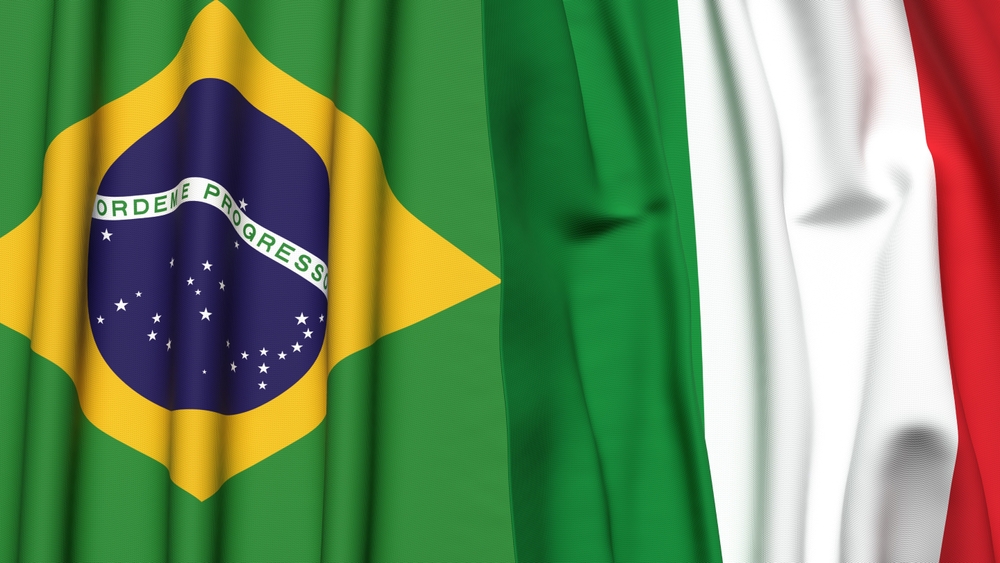 Flags,Of,Brazil,And,Italy,With,Realistic,Cloth,Texture,Brasile-Italia