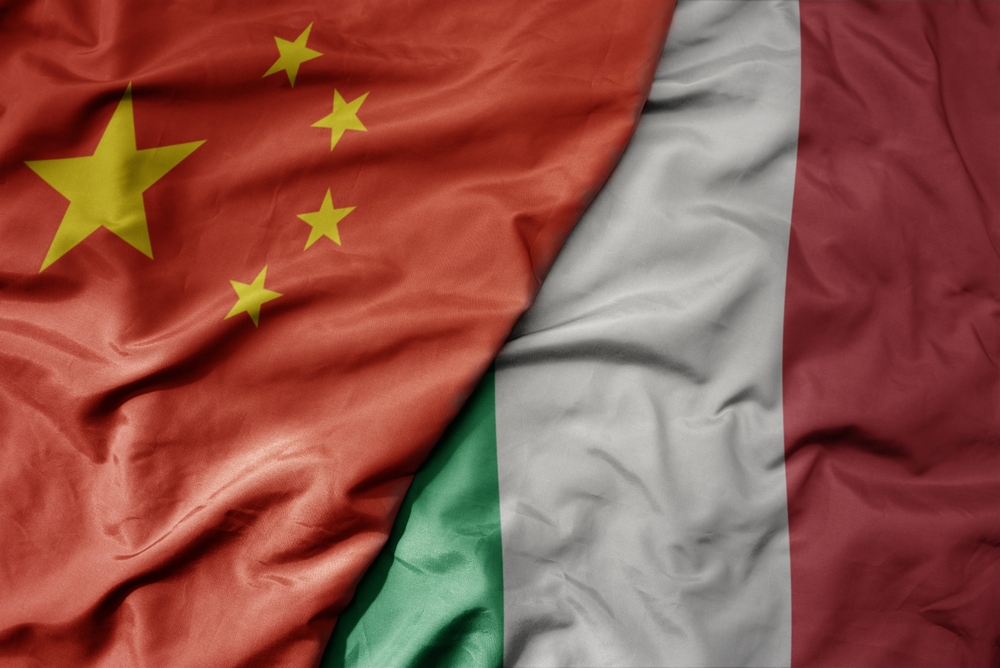 Big,Waving,National,Colorful,Flag,Of,China,And,National,Flag,Cina-Italia