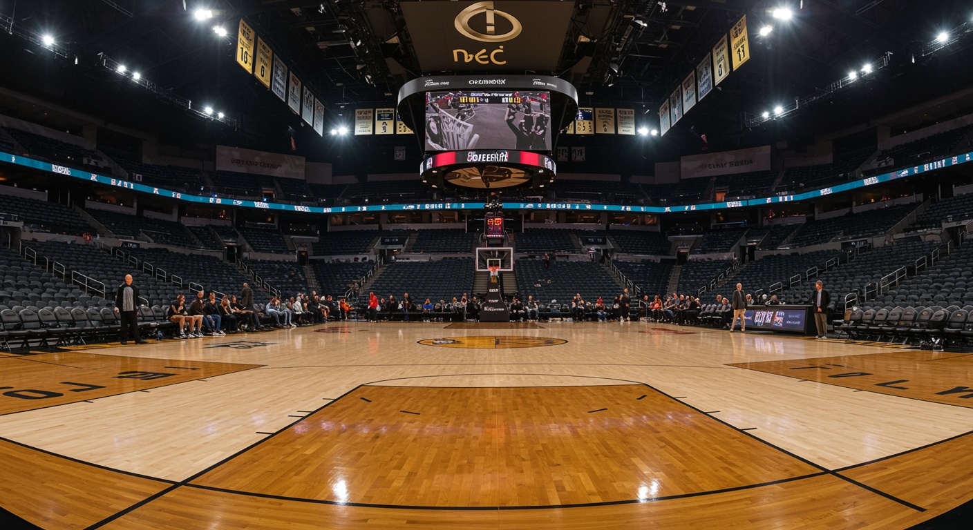 Nba,Indoor,Basketball,Ground,Court,With,Wall,On,Ride,Side,Gara,7,OKC-Indiana