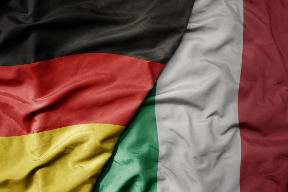 Big,Waving,Realistic,National,Colorful,Flag,Of,Germany,And,National,Germania-Italia