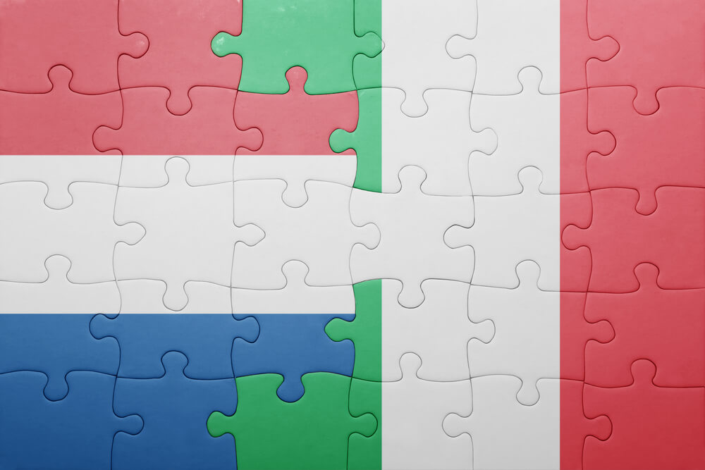 Puzzle,With,The,National,Flag,Of,Italy,And,Netherlands,Olanda-Italia