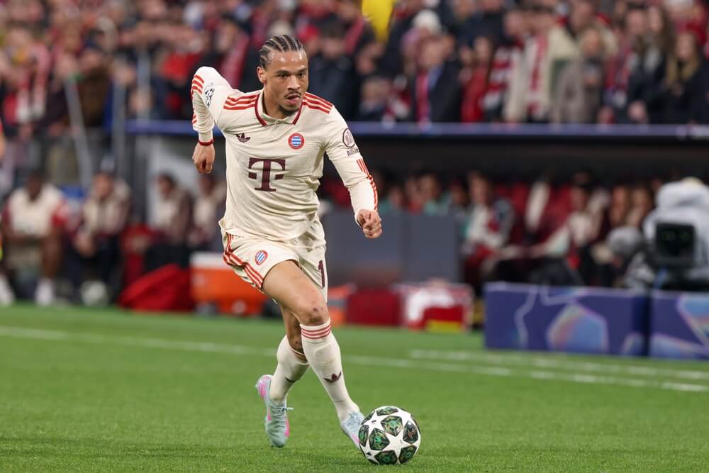 Germany,,Munich,,2025,04,08:,Leroy,Sanè,(bayern,M.),Drives.PSG-Bayern Monaco