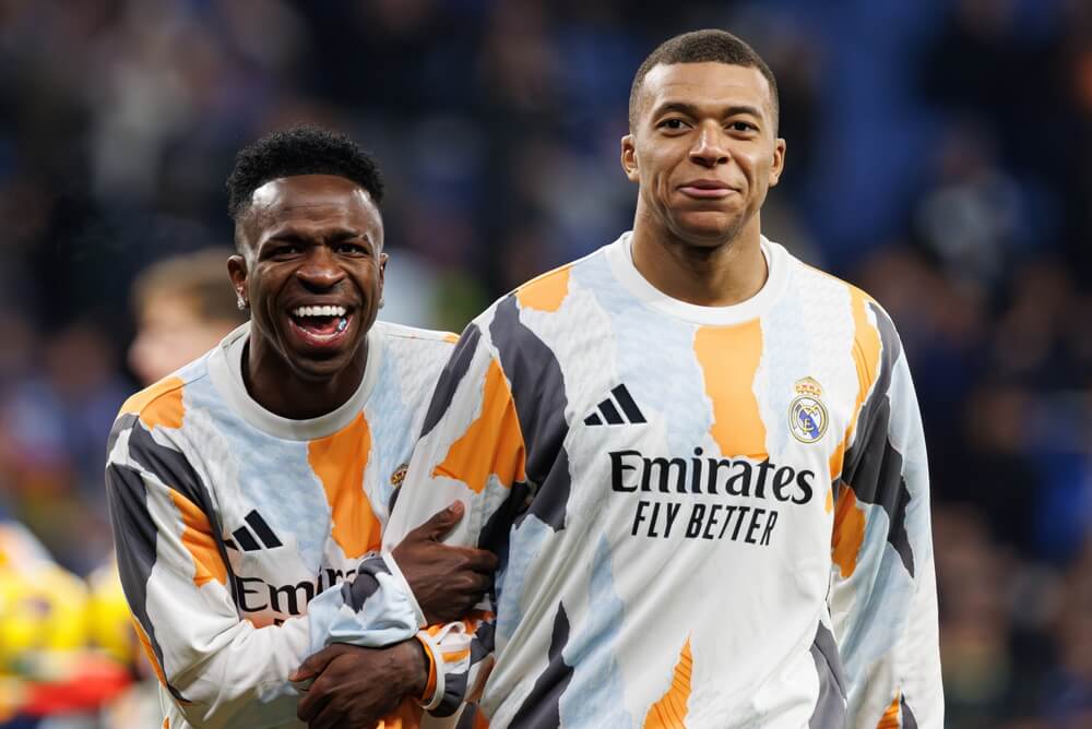 Barcelona,,Spain, ,01,02,2025:,Vinicius,Junior,And,Kylian,PSG-Real Madrid