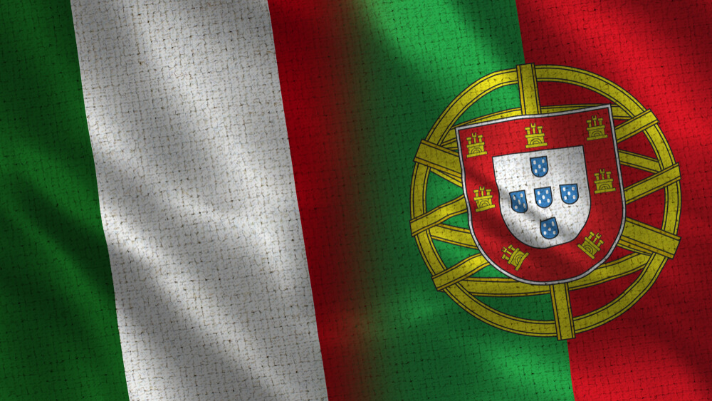 Italy,And,Portugal, ,3d,Illustration,Two,Flag,Together,Portogallo-Italia