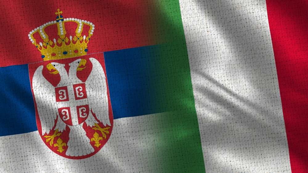 Serbia,And,Italy, ,3d,Illustration,Two,Flag,Together,Serbia-Italia
