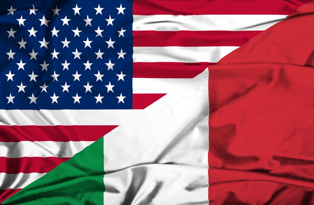 Waving,Flag,Of,Italy,And,Usa,Italia-USA