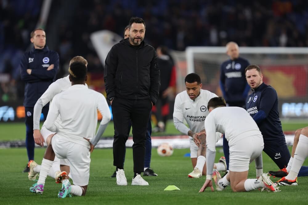 Rome,,Italy,07.03.2024:,Roberto,De,Zerbi,Coach,Of,Brighton,During,Brighton-Fulham