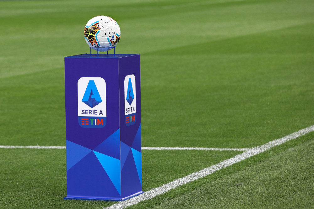 Italy,,Milan,,August,26,2019:,Official,Soccer,Ball,Italy,League,Prima,Giornata,Di,Serie,A