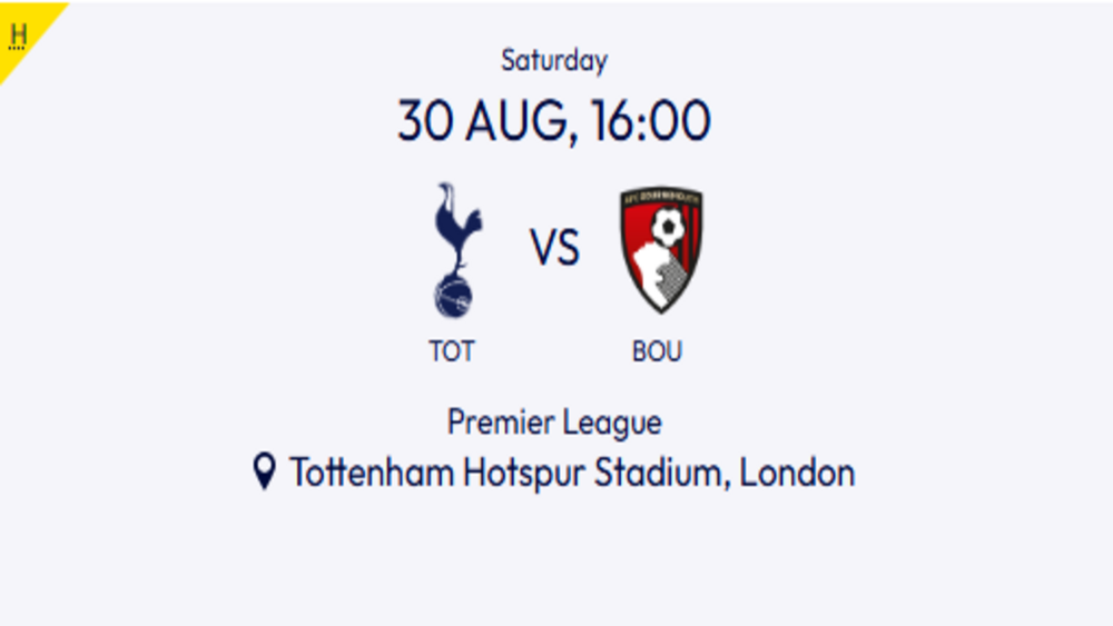 Tottenham Bournemouth del 30082025 Premier League, Tottenham-Bournemouth