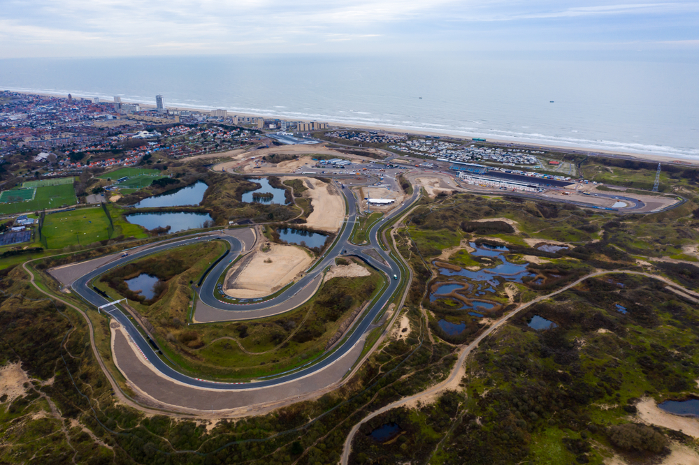 Aerial,Footage,Of,Zandvoort,Race,Track,The,Netherlands,,Noord,Holland,GP,D'Olanda