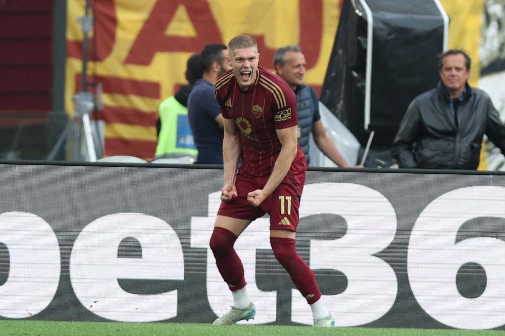 Rome,,Italy,04.05.2025,:,Artem,Dovbyk,Of,Roma,Score,The,Fiorentina-Roma
