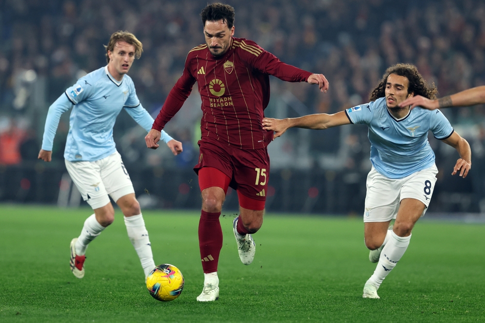 Rome,,Italy,05.01.2025,:,Nicolo,Rovella,Of,Lazio,,Mats,Hummels,Lazio-Roma