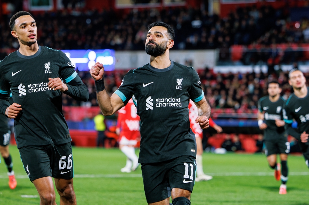 Girona,,Spain.,10th,Dec,,2024.,Mohamed,Salah,Celebratres,After,Scoring,Capocannoniere,Premier,League,2025/26
