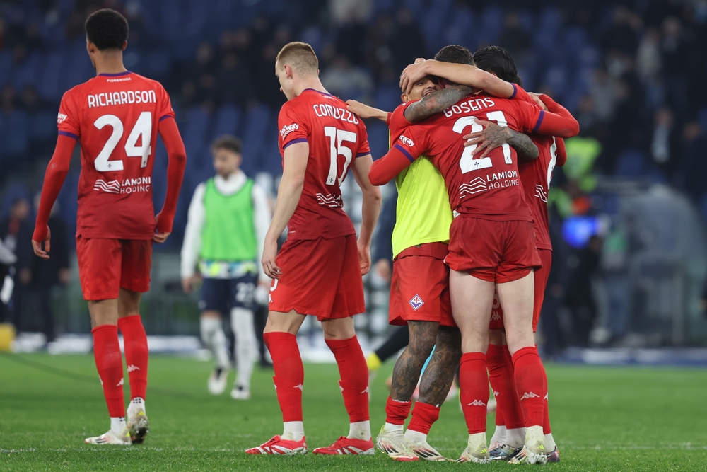 Rome,,Italy,26.01.2025,:,Fiorentina,Players,Celebrates,The,Victory,At,Fiorentina-Bologna