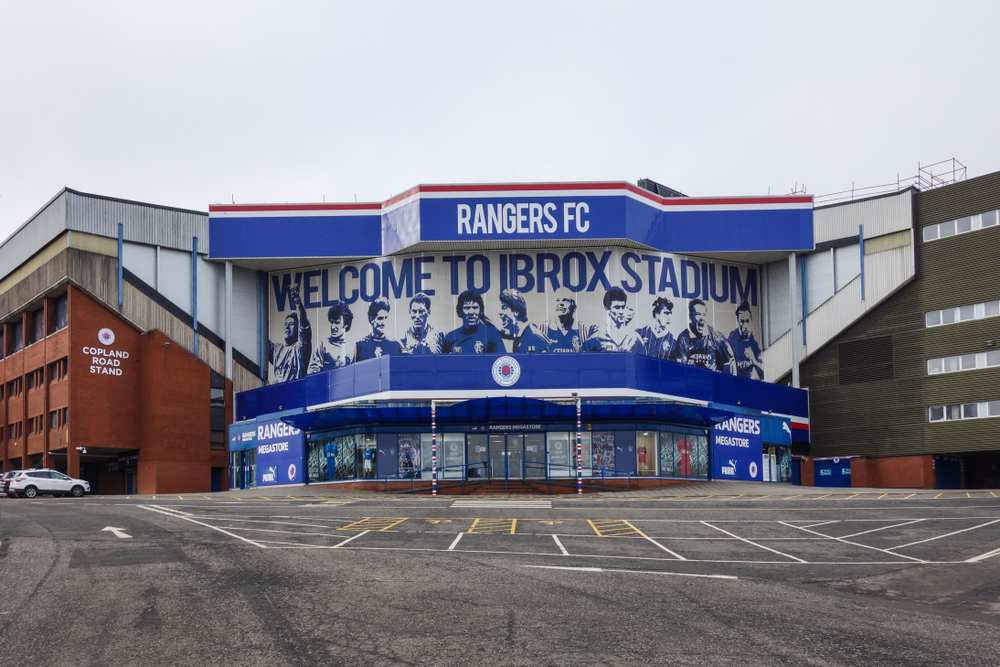 Glasgow,,Scotland, ,February,24,,2019:,Exterior,View,Of,Ibrox,Rangers-Roma
