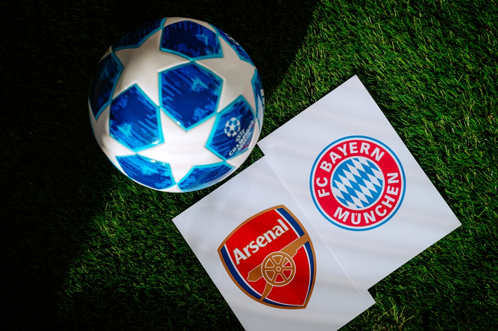 Paris,,France,,March.,16.,2024:,Arsenal,F.c.,(eng),Vs.,Bayern,Arsenal-Bayern